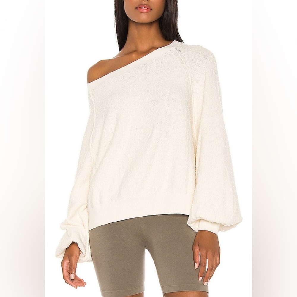 Free People Found My Friend Pullover Cream Oversized Sweater XS - Picture 3 of 16